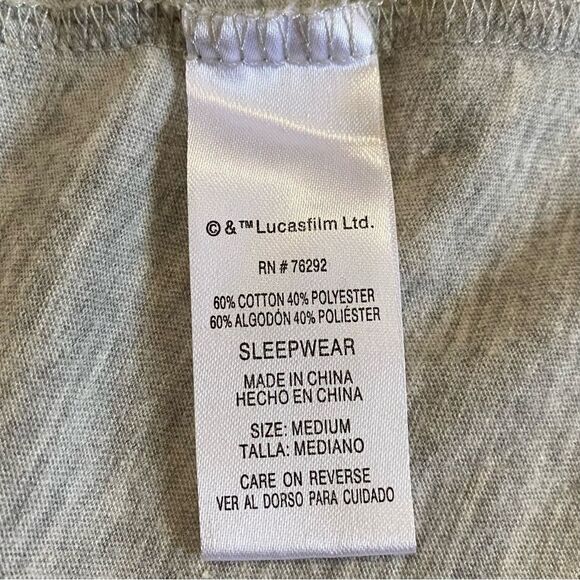 Star Wars Sleep Shirt R2-D2 Han Solo Princess Leia C-3PO Sz M - Picture 8 of 10